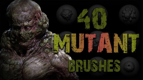 Zbrush + Blender 40 Mutant Brush + Alphas