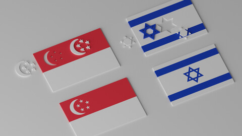 Singapore and Israel Flag