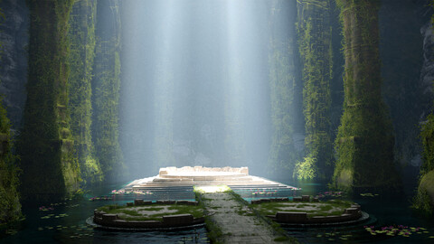 3D Underground Temple Blender project file