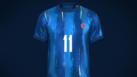 Soccer Football cobalt Blue Jersey Player-11