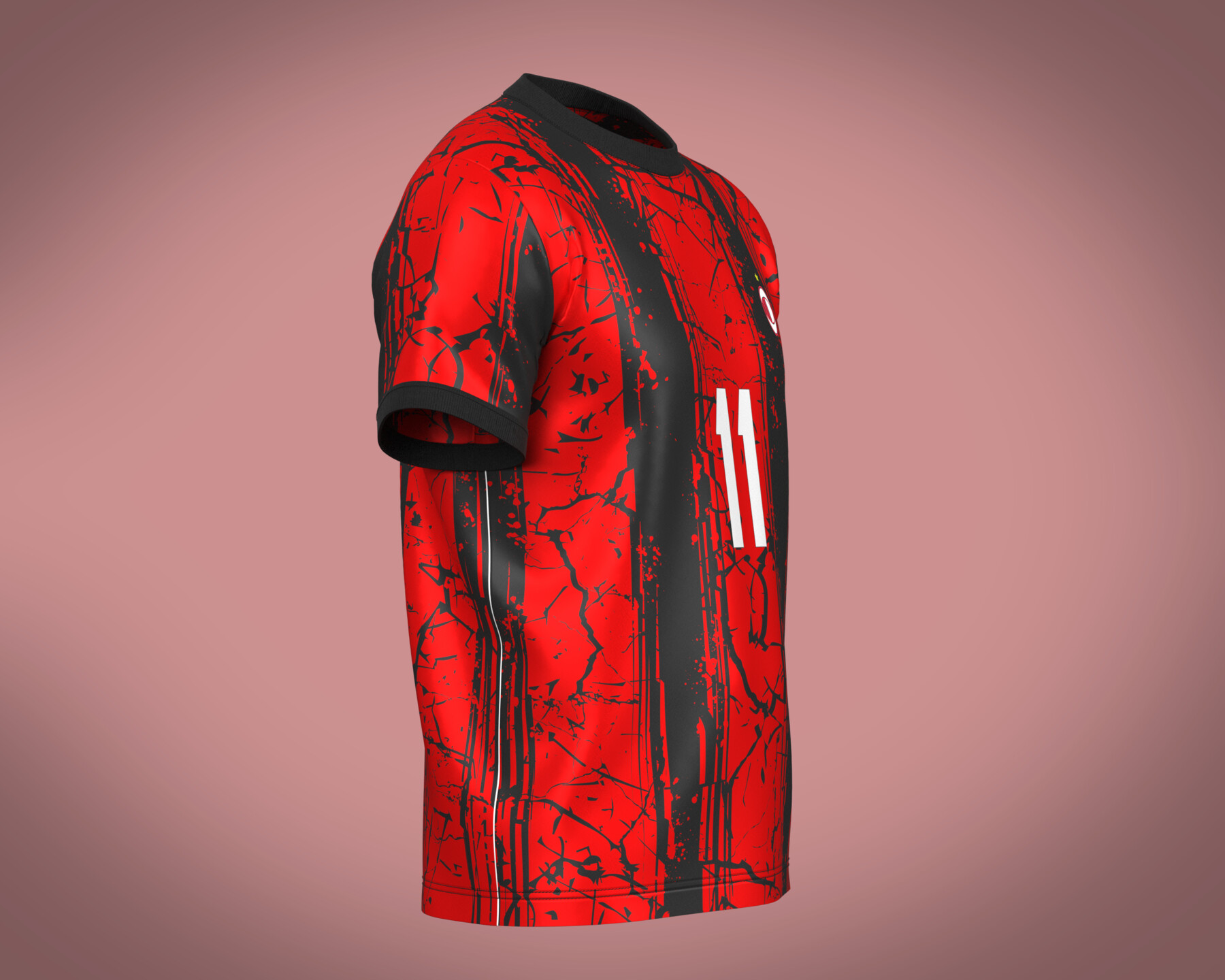 ArtStation - Soccer Football Fire Red color Jersey Player-11