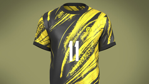 Soccer Football Golgen yellow with black Jersey Player-11