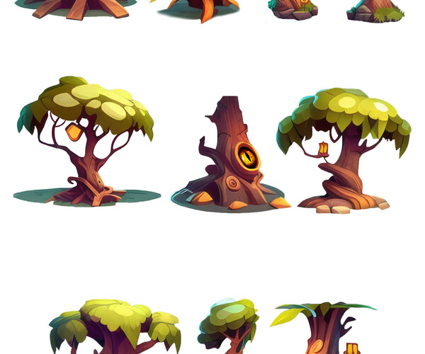 ArtStation - Stylized Tree pack | Game Assets
