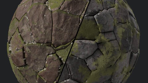 Stone Materials 51- Abandon Big Stone By Gravel |Sbsar Pbr 4k Seamless