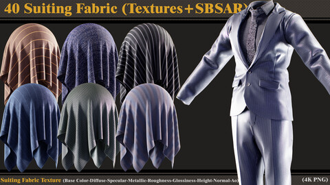 40 Suiting Fabric Materials (Textures + SBSAR)