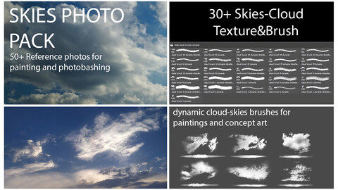 Skies Cloud Photo Texture and Brush Pack