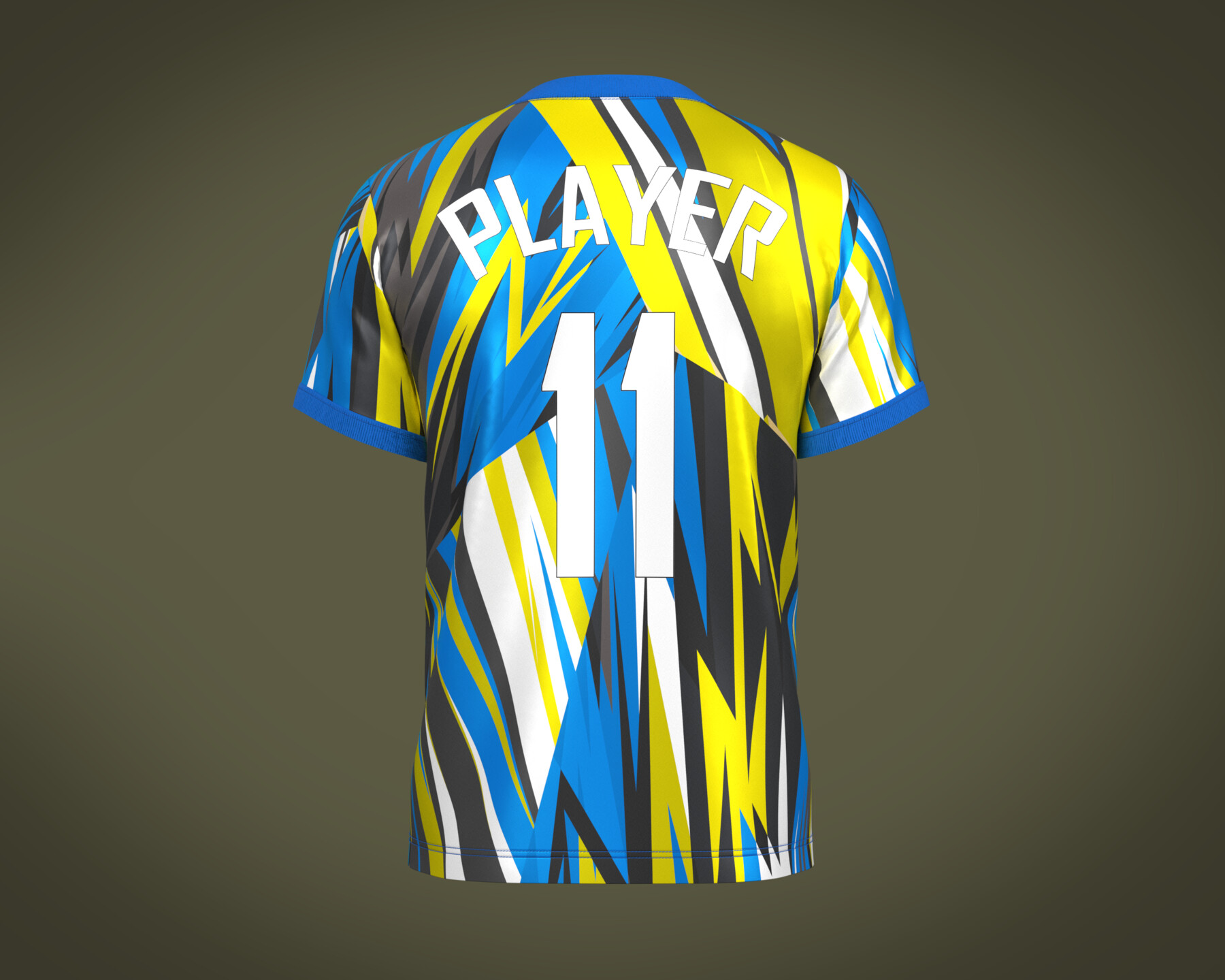 ArtStation - Soccer Football Mustard Yellow With Blue Jersey Player-11