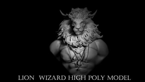 LION WIZARD - HIGH POLY MODEL