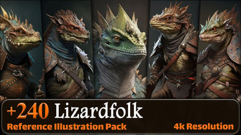 240 Lizardfolk Reference Pack | 4K | v.12