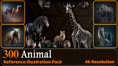 300 Animal Reference Pack | 4K | v.18