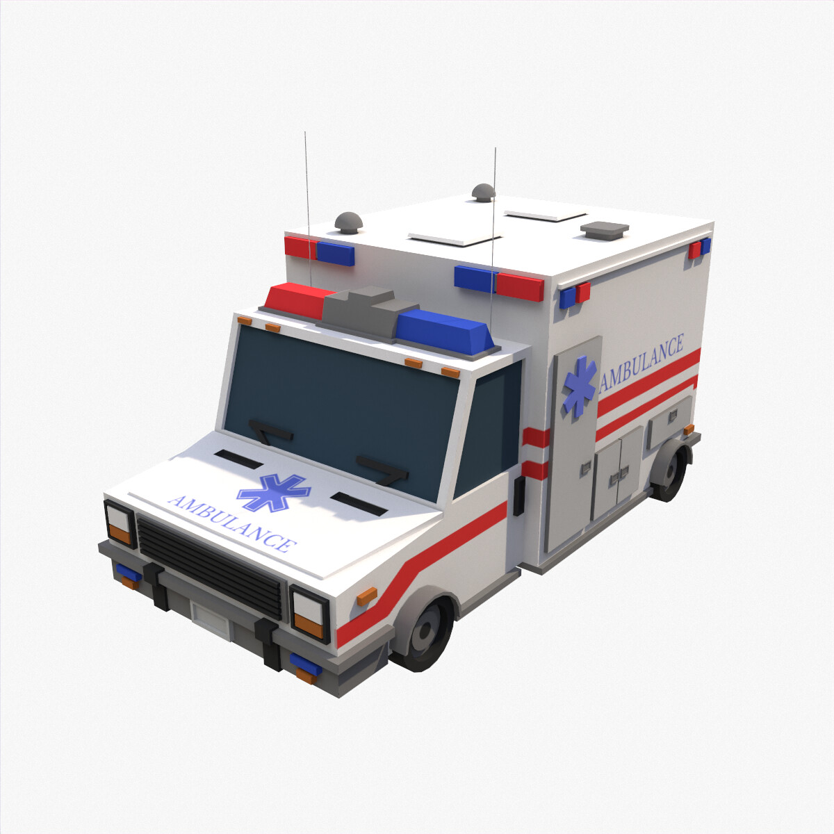 ArtStation - Lowpoly Ambulance | Game Assets