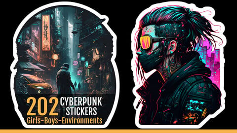202 Cyberpunk Stickers