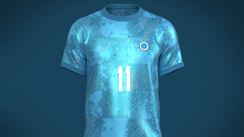 Soccer Football Ocean Blue Jersey Player-11