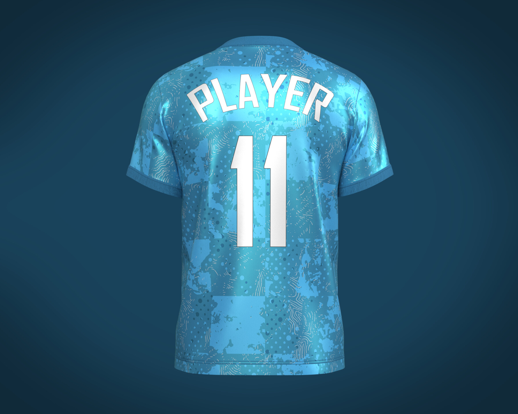 ArtStation - Soccer Football Ocean Blue Jersey Player-11