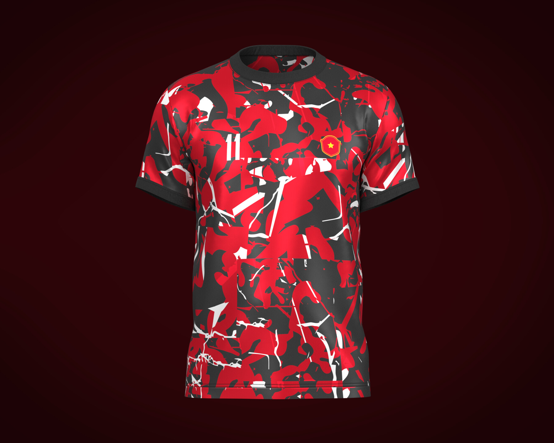 ArtStation - Soccer Football Black and Red Jersey Player-11