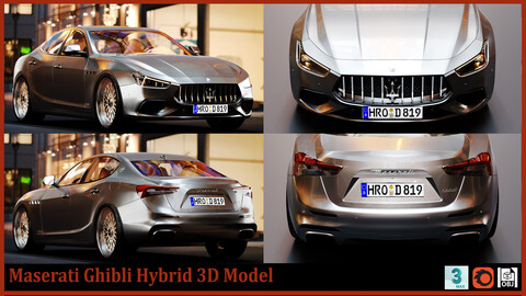 Maserati Ghibli Hybrid 3D Model (80% Discount For 7 Days only)