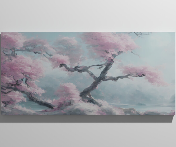 ArtStation - Cherry Trees next to a River Painting | Game Assets