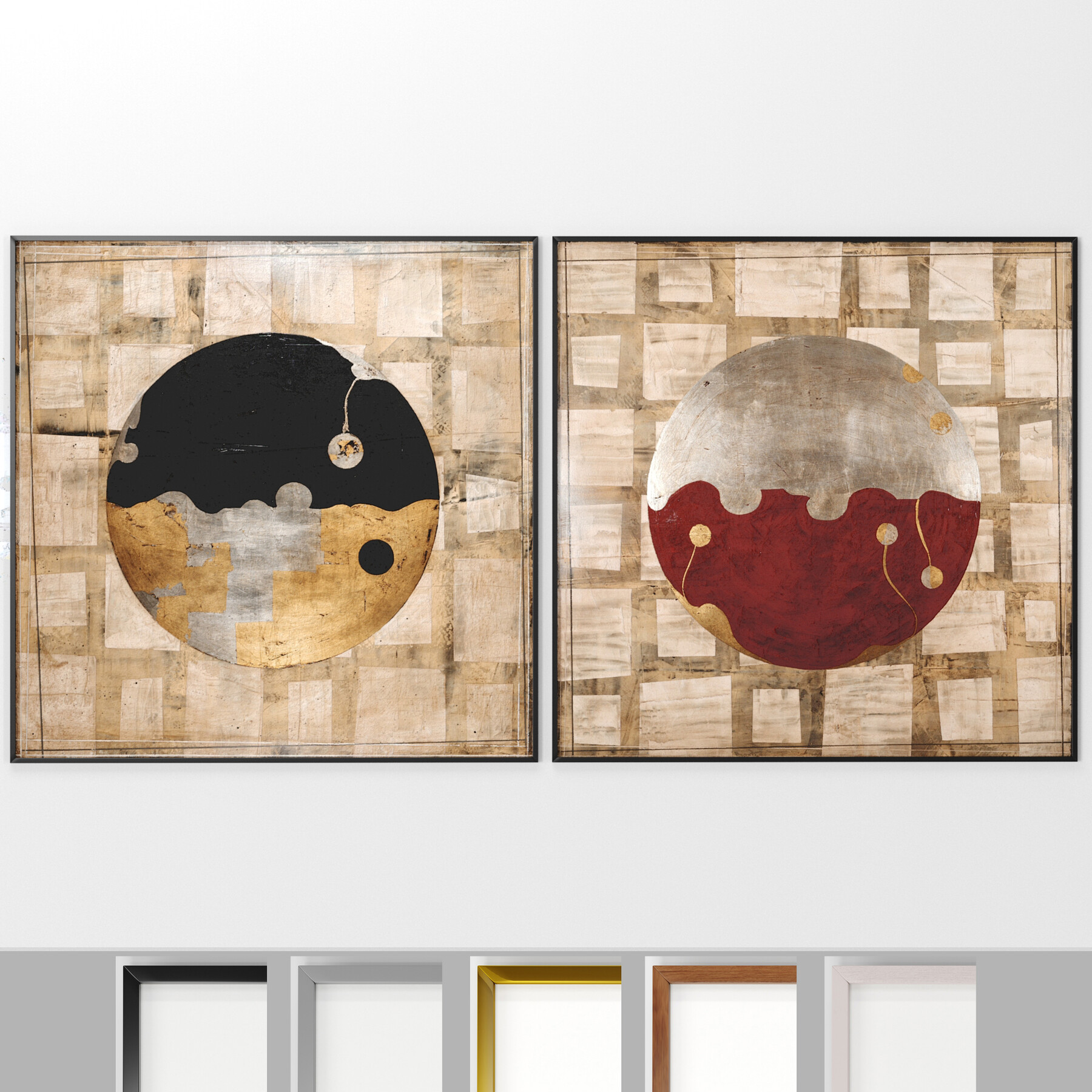 ArtStation - Decorative set No9- Vase Baskets By 3 Art Frames