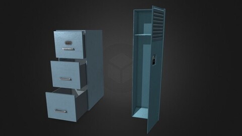 Low Poly Lockers