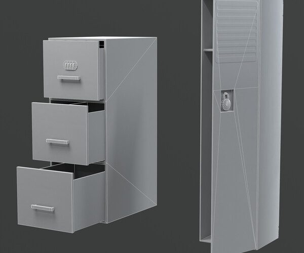 ArtStation - Low Poly Lockers | Game Assets