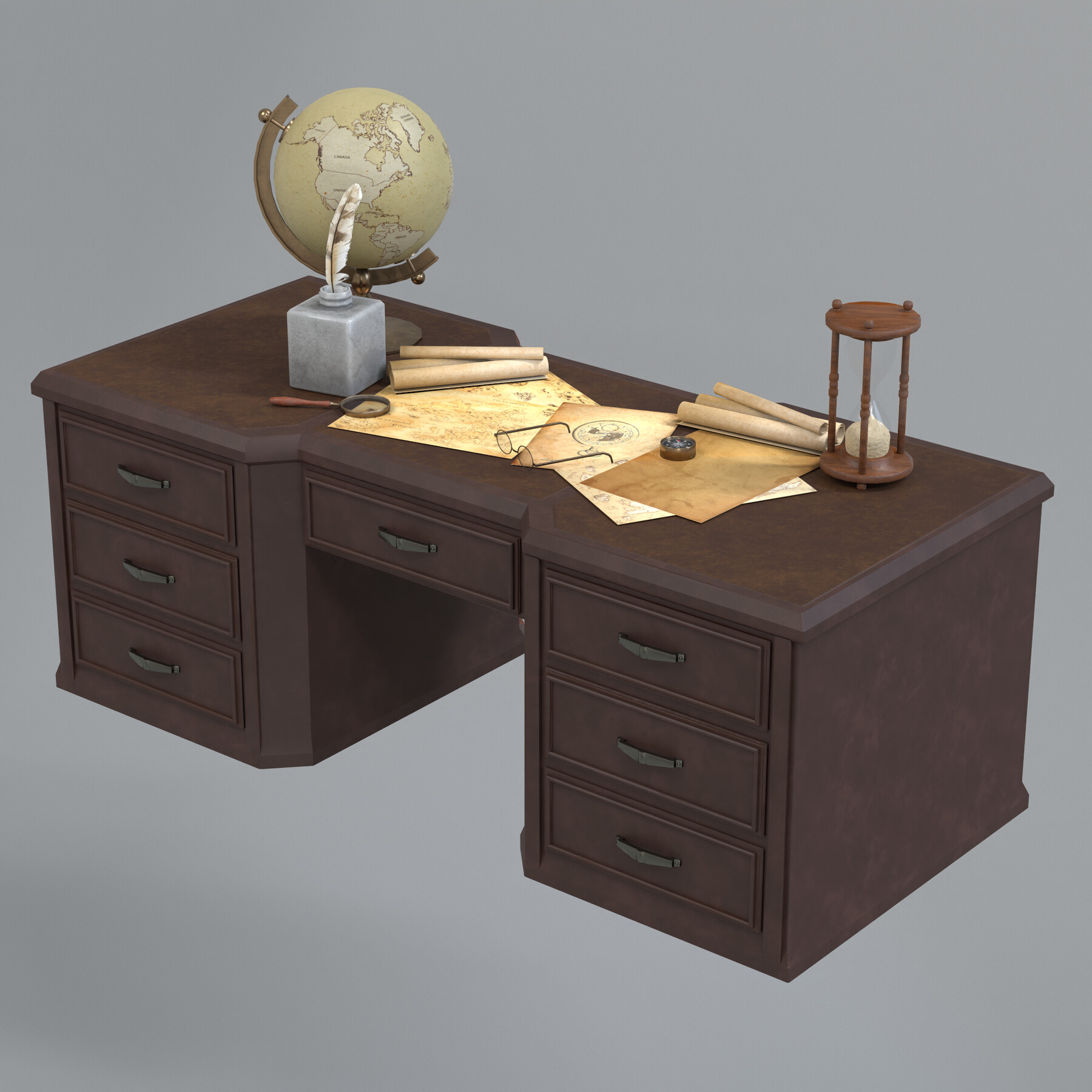 ArtStation - Archaeology Assets with Victorian Desk for Game ...