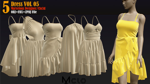 5 Dress _VOL05 (Marvelous/CLO +ZPRJ +OBJ+FBX)