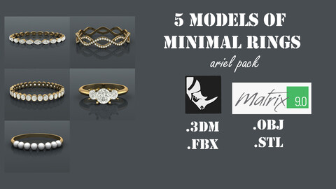 Ariel jeweled stylish rings pack  No.3