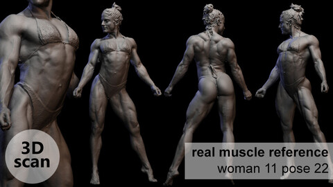 3D scan real muscleanatomy Woman 11 pose 22