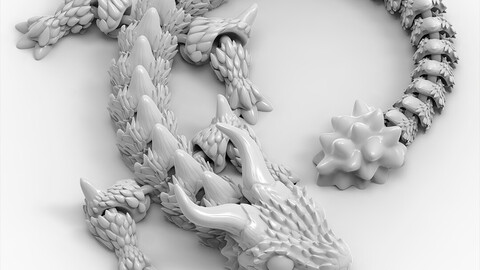 Articulated Dragon 004 - STL file for 3D printing in PLA or Resin