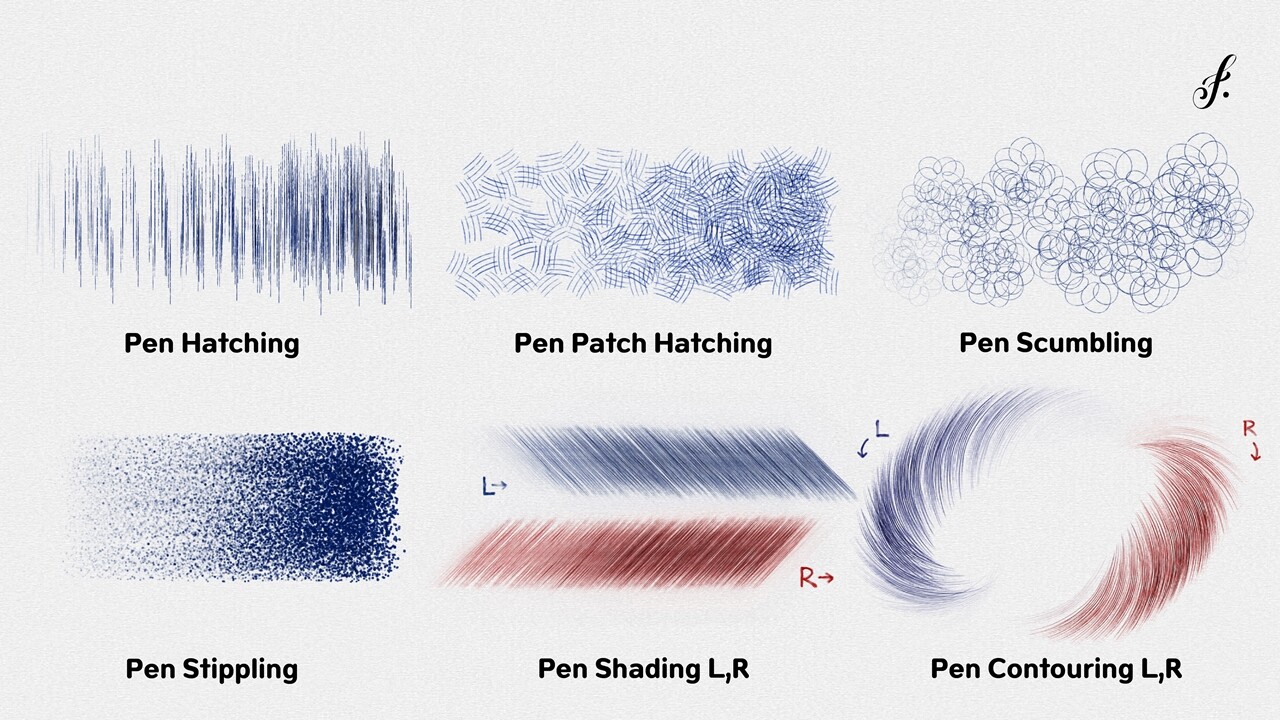 ArtStation Procreate Brush Pens 9 Ballpoint Pen Brushes for Drawing