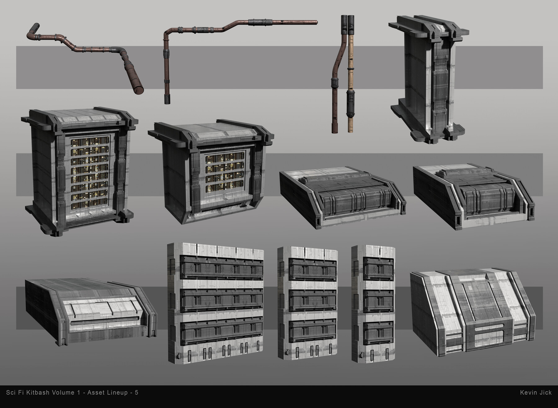 ArtStation - Sci Fi Kitbash - Volume 1 | Resources