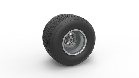 3D printable Diecast Rear wheel from Sprint car Scale 1:25