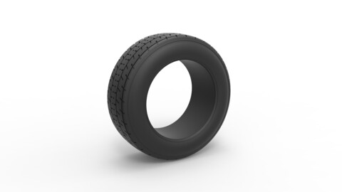 3D printable Diecast Dirt Sprint racing front tire 4 Scale 1:25