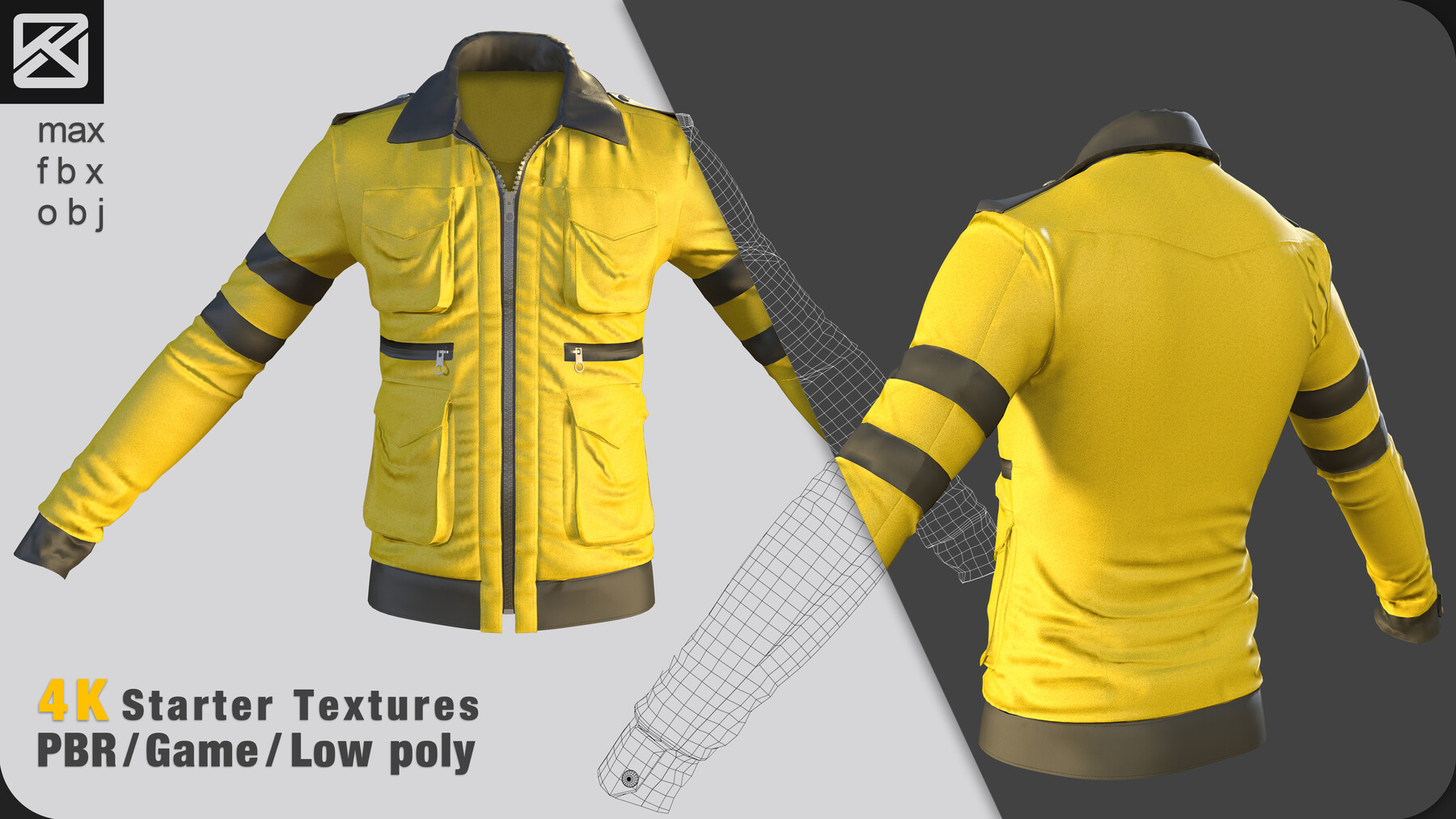 ArtStation - Moto Jacket Low poly / PBR Textures | Game Assets