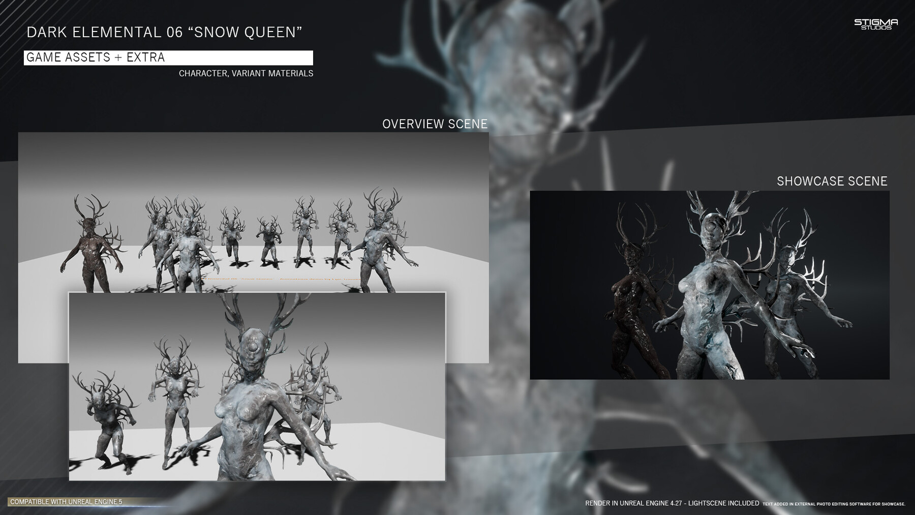 ArtStation Dark Elemental 06 "Snow Queen" Game Assets + Extra