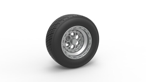 3D printable Diecast Front wheel from Sprint car Version 2 Scale 1:25