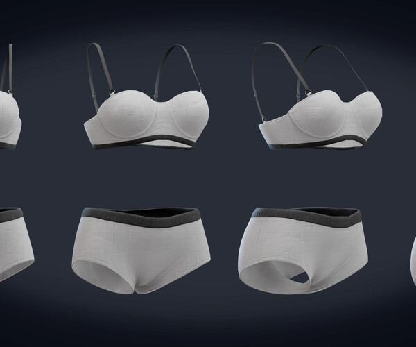 ArtStation - Female Underwear Low-Poly Customized colors