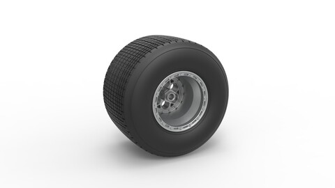 3D printable Diecast Rear wheel from Sprint car Version 2 Scale 1:25