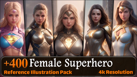 400 Realistic Female Superhero Reference Pack | 4K | v.1