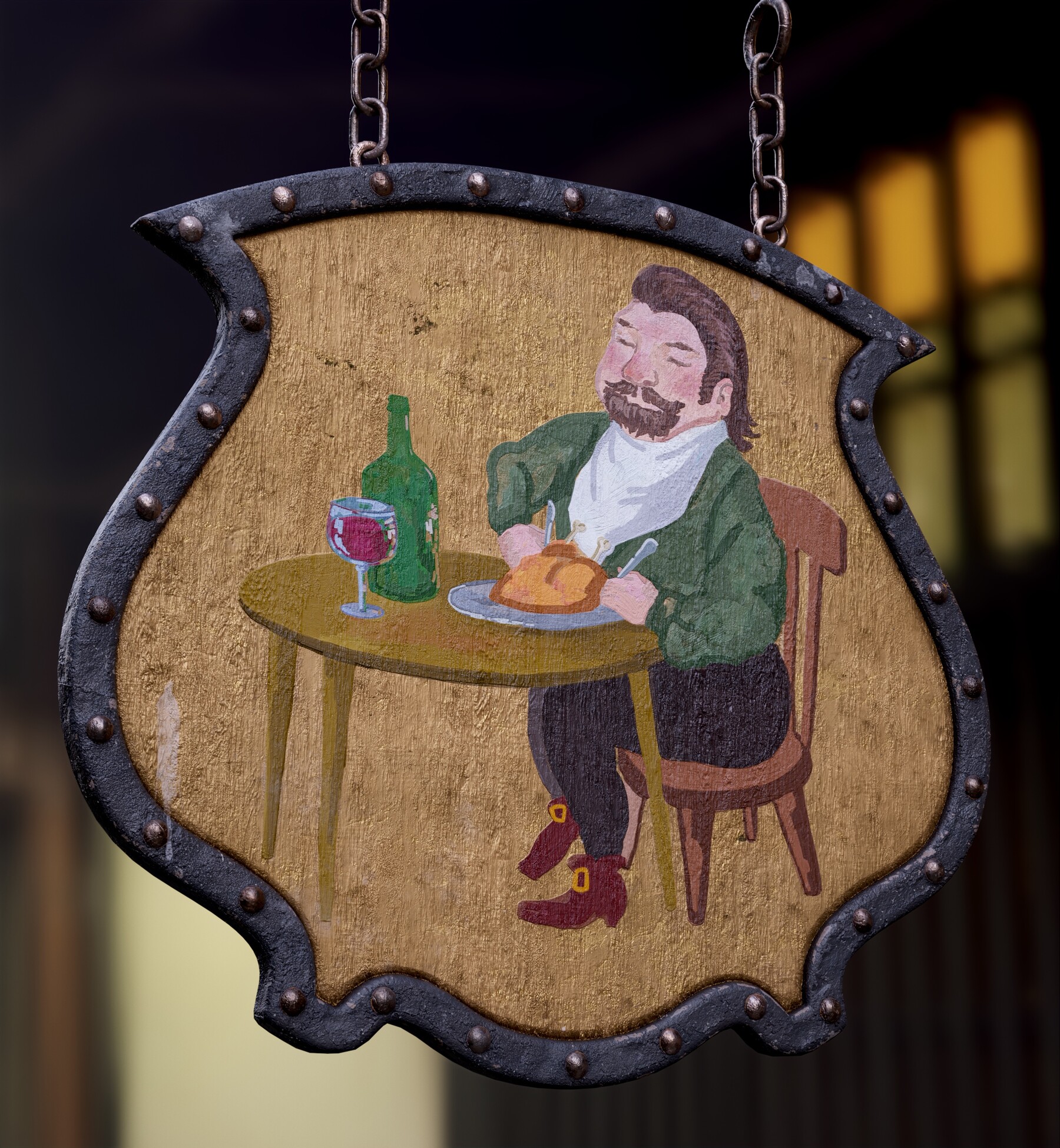 ArtStation - Old Tavern Street Sign 8K textures | Game Assets