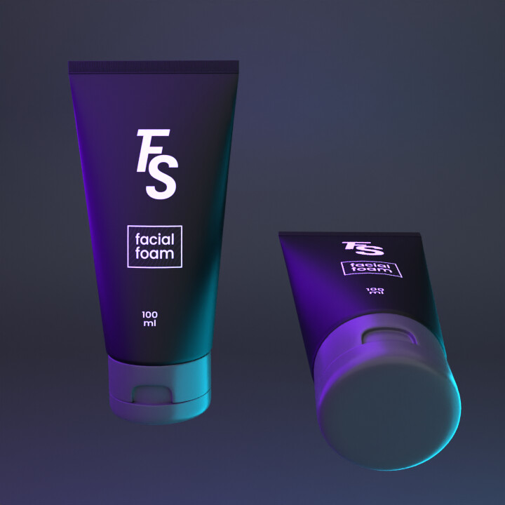 ArtStation Face wash cosmetic packaging tube 3D model Resources