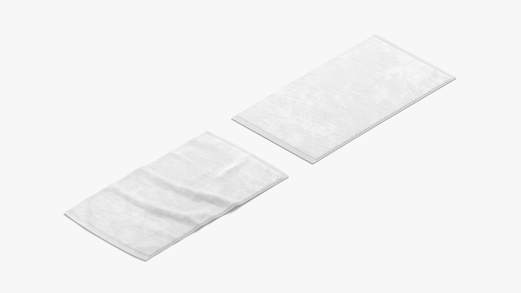 ArtStation White Small Bath Towel Set flat and crumpled shower