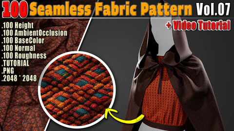 100 Seamless Fabric Pattern Vol.07 + Video Tutorial
