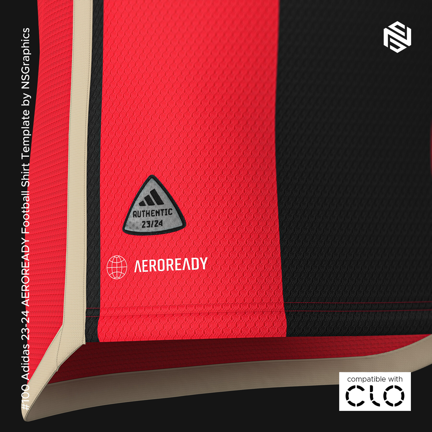 ArtStation - Adidas 23-24 AEROREADY LS Football Shirt Template for CLO 3D &  Marvelous Designer