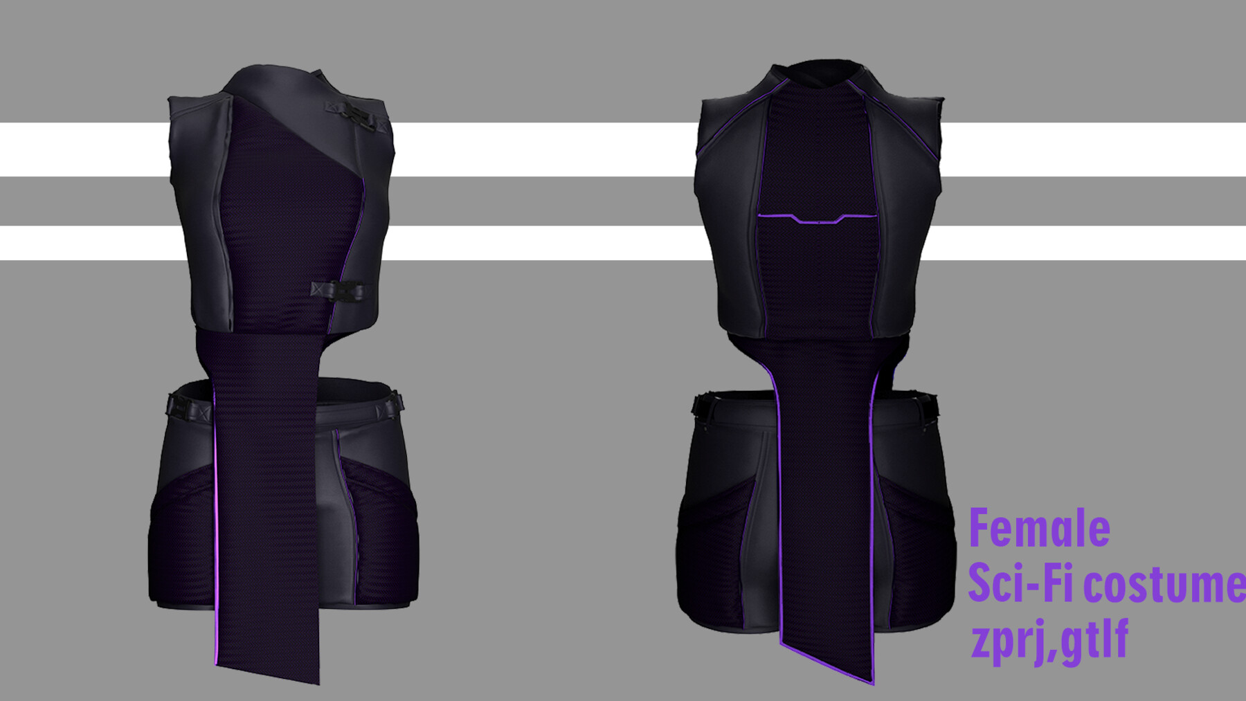 ArtStation - Sci-fi Female costume | Game Assets