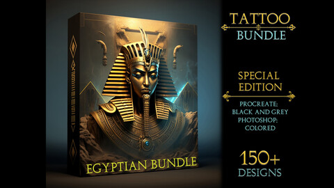 150+ Procreate Egyptian tattoo bundle | Procreate Egypt | Procreate tattoo | Procreate flash | Tattoo flash | Procreate stamps