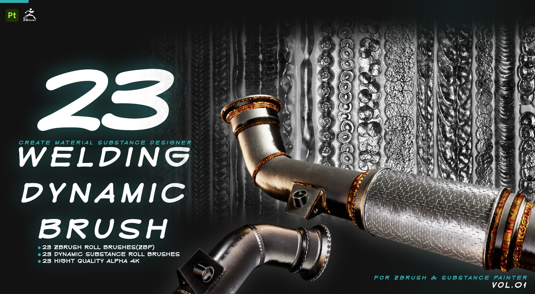 ArtStation 23 Welding Dynamic Brush In Zbrush And Substance Painter