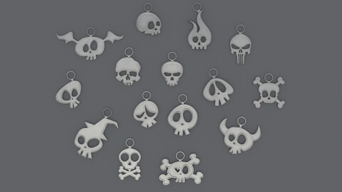 Skulls - 3D Printable Pendants