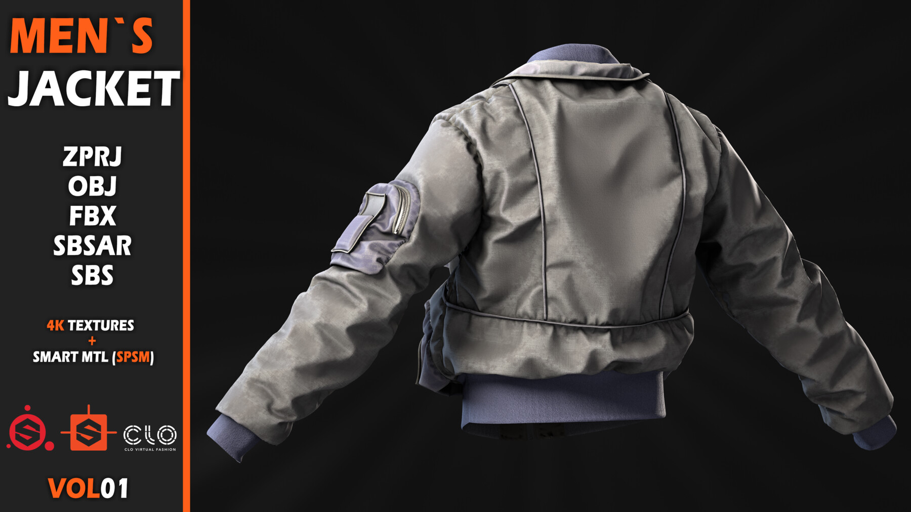 ArtStation - OFF WHITE COLLEGE JACKET MOCKUP for CLO3D and