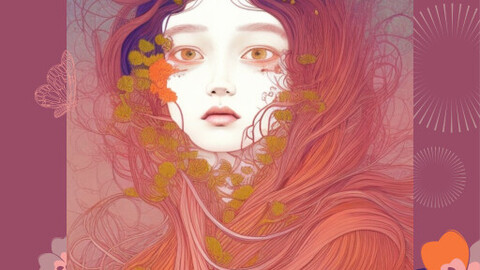 Art concept, a series of visual images with female portraits made in a fantasy manner, where beauty, feelings, flowers are correlated